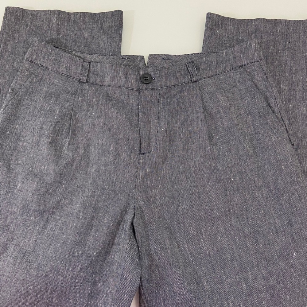 Sigrid Olsen Women's Linen Blend Navy Pants Pleated Front Career Casual Size‎ 8